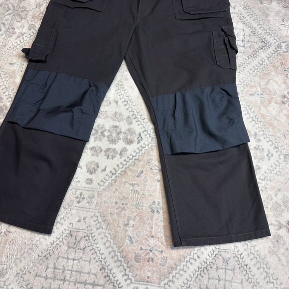 Blaklader Work Pants Men’s 50x30 Gray Blue Workwear Double Knee Cargo Loose Plus - Picture 2 of 16